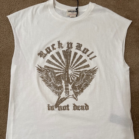 Zadig & Voltaire Muscle Tee ROCK N ROLL IS NOT DEAD - Picture 2 of 5